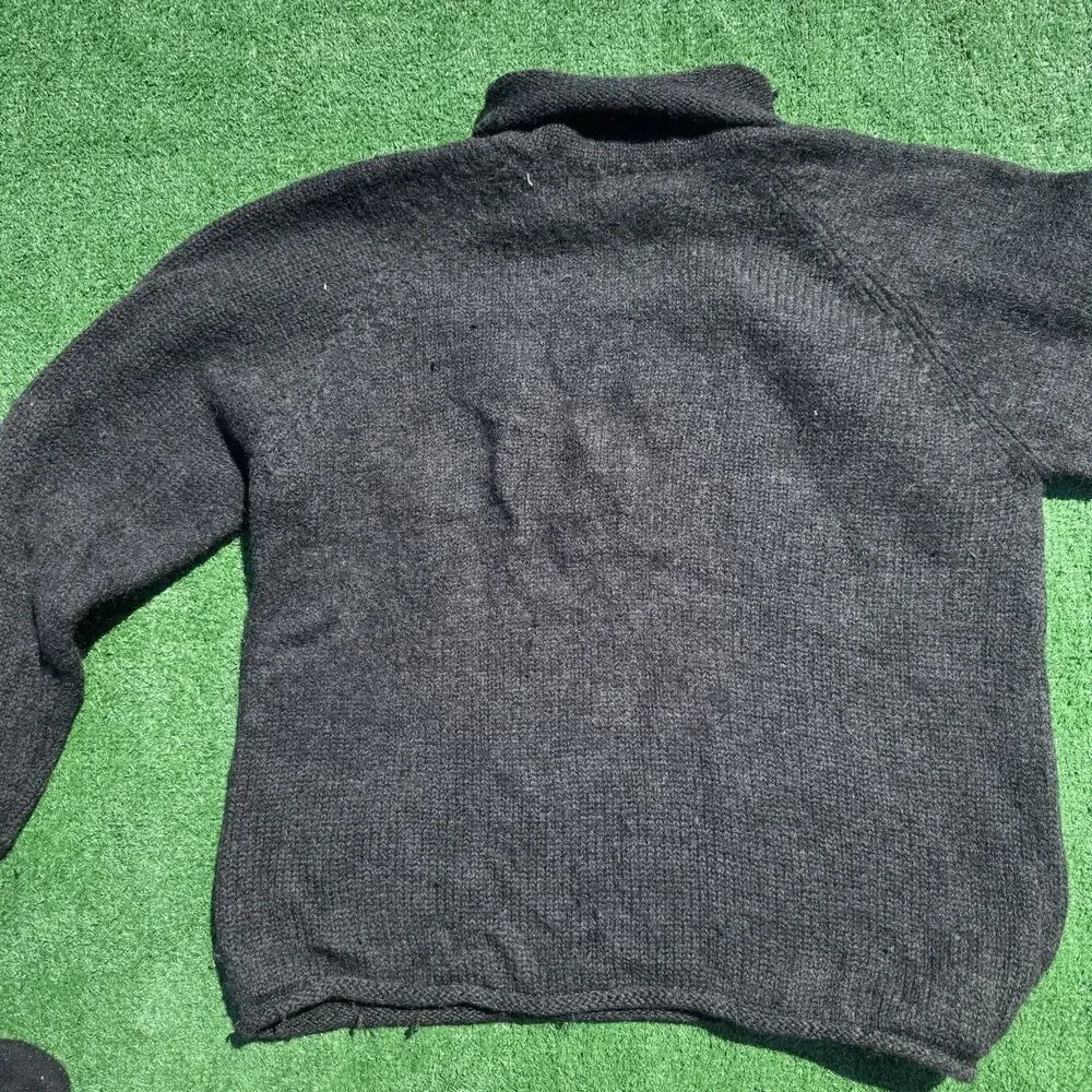 J.Crew Black Wool Sweater Turtleneck Mens Large 100% Wool